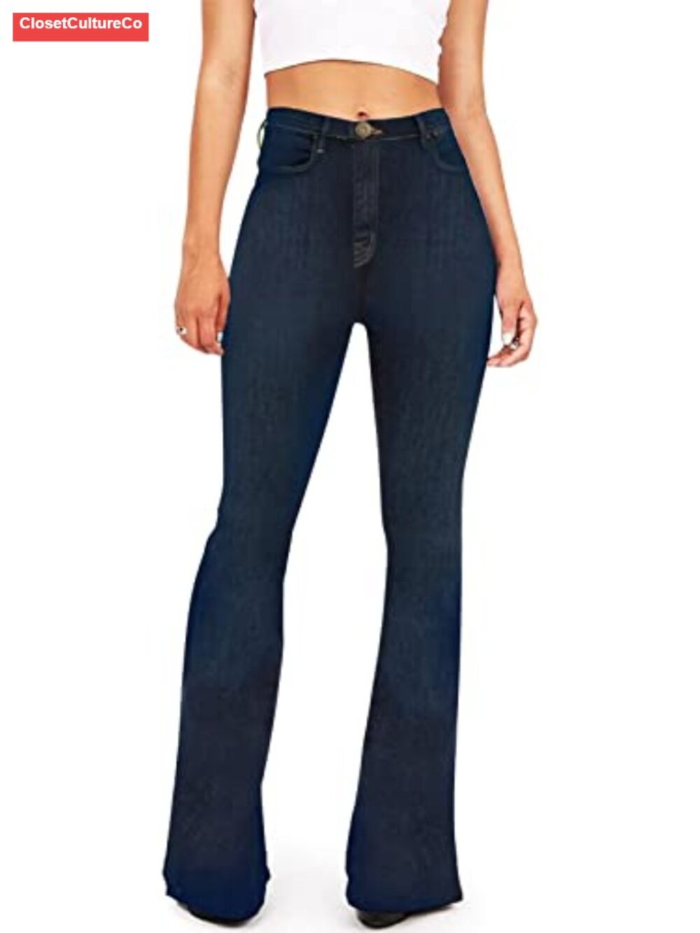 Women's Flare Jeans High Waisted Stretch Bootcut Bell Bottom Denim Pants